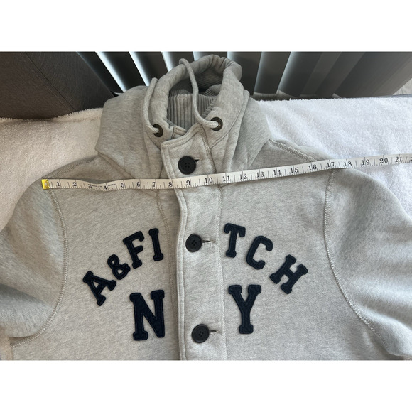 Abercrombie & Fitch Retro Y2k Muscle fit Sherpa Lined heavyweight Hoodie Sz XL - Picture 11 of 13